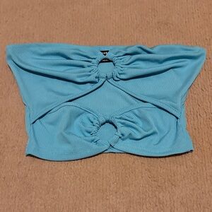 Sky Blue Cut-Out Tube Top